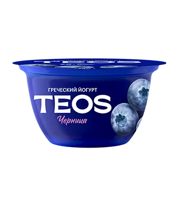 Йогурт "Греческий TEOS" 140гр Черника 1/6