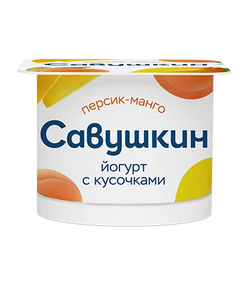 Йогурт "Савушкин" 120гр Персик-манго 1/12