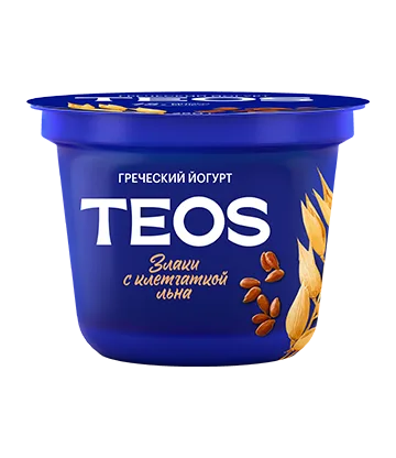Йогурт "Греческий" 2% 250г злаки-клетчатка льна 1/12