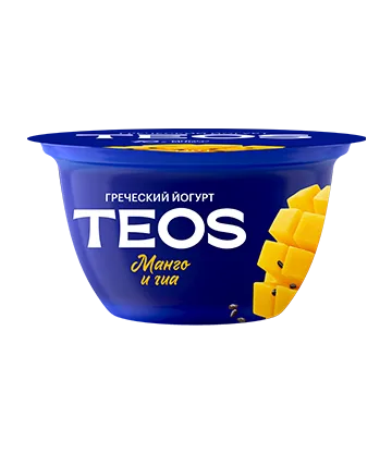 Йогурт "Греческий TEOS" 140гр Манго-Чиа 1/6
