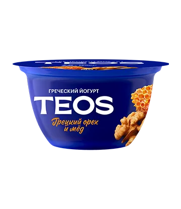 Йогурт "Греческий TEOS" 140гр Грецкий орех-мёд 1/6