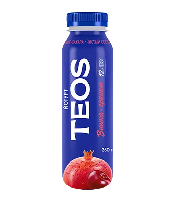 Йогурт "TEOS Актив" 260гр. Вишня-Гранат пэт 1/6