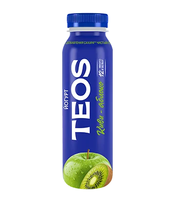 Йогурт "TEOS Актив" 260гр Киви-Яблоко пэт 1/6